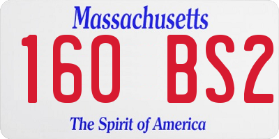 MA license plate 160BS2