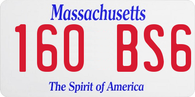 MA license plate 160BS6