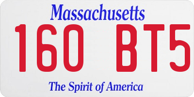 MA license plate 160BT5