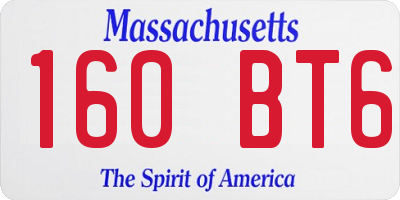 MA license plate 160BT6