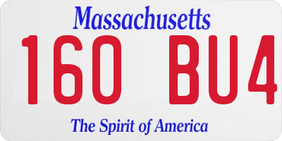 MA license plate 160BU4