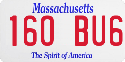 MA license plate 160BU6