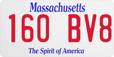 MA license plate 160BV8