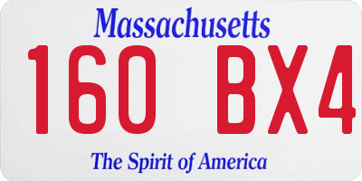 MA license plate 160BX4
