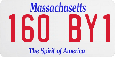 MA license plate 160BY1