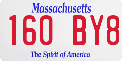 MA license plate 160BY8