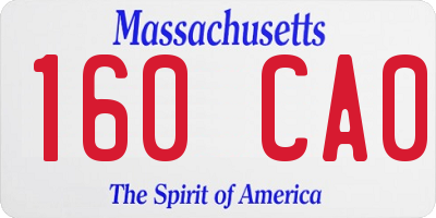 MA license plate 160CA0