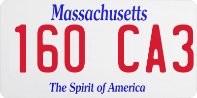 MA license plate 160CA3
