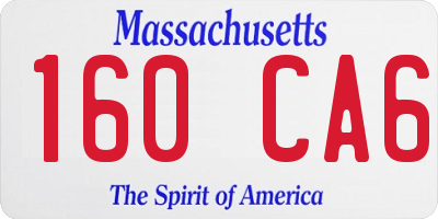 MA license plate 160CA6