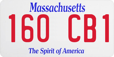 MA license plate 160CB1