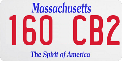 MA license plate 160CB2