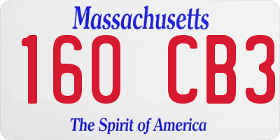 MA license plate 160CB3