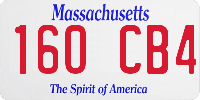MA license plate 160CB4