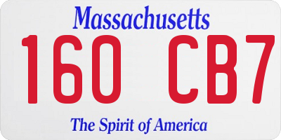MA license plate 160CB7