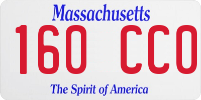 MA license plate 160CC0