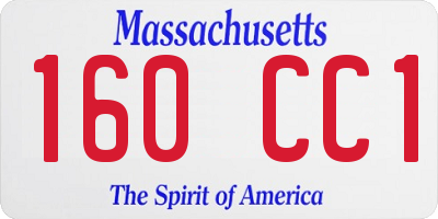 MA license plate 160CC1