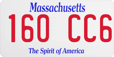 MA license plate 160CC6