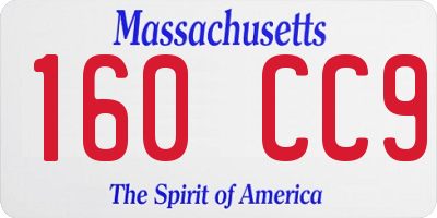 MA license plate 160CC9