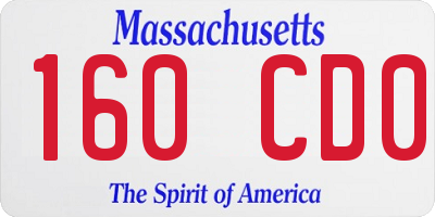MA license plate 160CD0