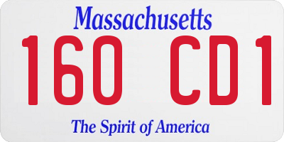 MA license plate 160CD1