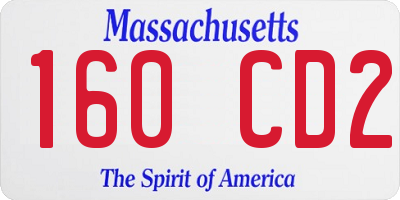 MA license plate 160CD2