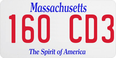 MA license plate 160CD3