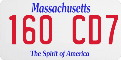 MA license plate 160CD7