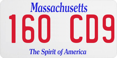 MA license plate 160CD9