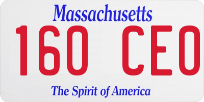 MA license plate 160CE0