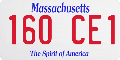 MA license plate 160CE1