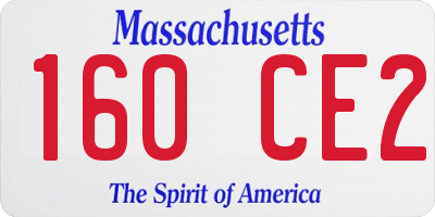 MA license plate 160CE2