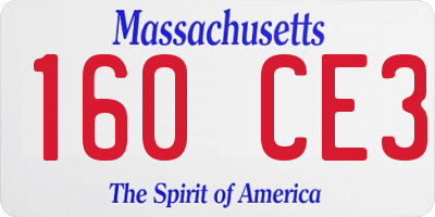 MA license plate 160CE3