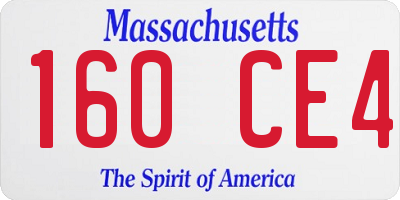 MA license plate 160CE4