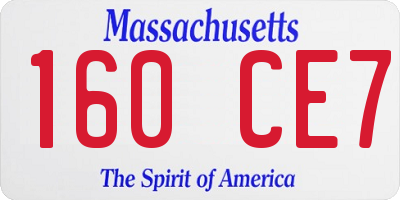 MA license plate 160CE7