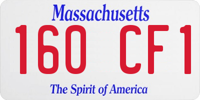 MA license plate 160CF1