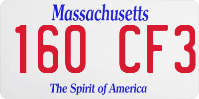 MA license plate 160CF3