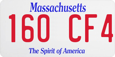 MA license plate 160CF4