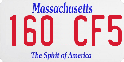 MA license plate 160CF5