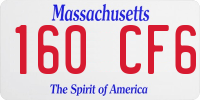 MA license plate 160CF6