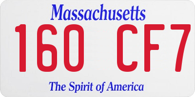 MA license plate 160CF7
