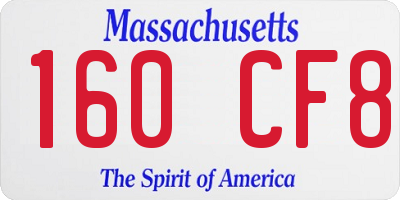 MA license plate 160CF8