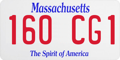MA license plate 160CG1