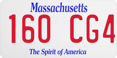 MA license plate 160CG4
