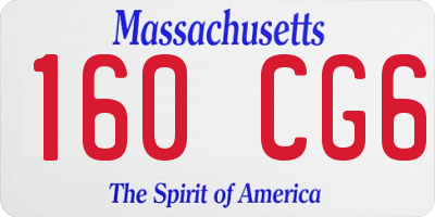 MA license plate 160CG6
