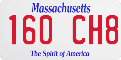 MA license plate 160CH8