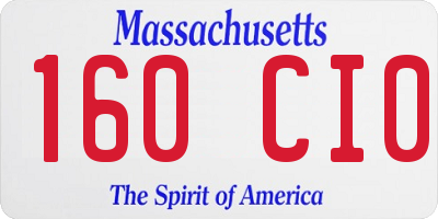MA license plate 160CI0