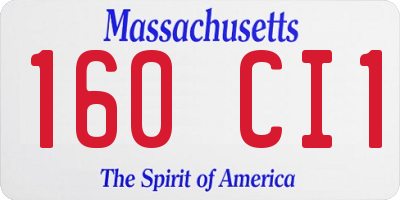 MA license plate 160CI1
