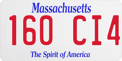 MA license plate 160CI4