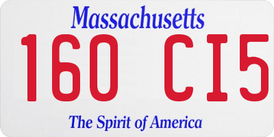 MA license plate 160CI5