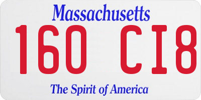 MA license plate 160CI8